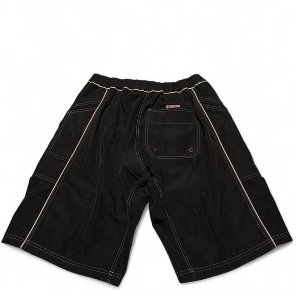 Y2K baggy black multi pocket men’s shorts with white stitching - Picture 5 of 7